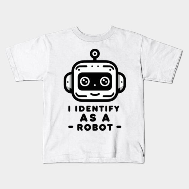 I Identify as a Robot Kids T-Shirt by ArtFactoryAI